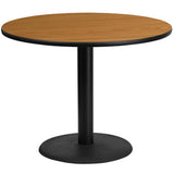 English Elm Commercial Grade 42'' Round Laminate Table Top with 24'' Round Table Height Base