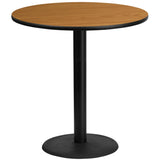 English Elm Commercial Grade 42'' Round Laminate Table Top with 24'' Round Bar Height Table Base