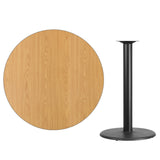 English Elm Commercial Grade 42'' Round Laminate Table Top with 24'' Round Bar Height Table Base