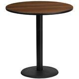 English Elm Commercial Grade 42'' Round Laminate Table Top with 24'' Round Bar Height Table Base