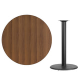 English Elm Commercial Grade 42'' Round Laminate Table Top with 24'' Round Bar Height Table Base