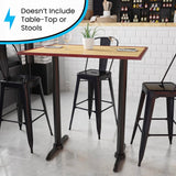 English Elm Commercial Grade 5'' x 22'' Restaurant Table T-Base with 3'' Dia. Bar Height Column