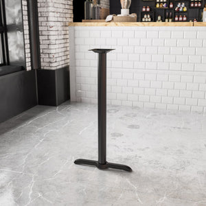 English Elm Commercial Grade 5'' x 22'' Restaurant Table T-Base with 3'' Dia. Bar Height Column