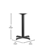 English Elm Commercial Grade 22'' x 22'' Restaurant Table X-Base with 3'' Dia. Table Height Column