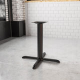 Commercial Grade 33'' Restaurant Table X-Base - Easy Assembly, Cast Iron Legs