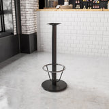 English Elm Commercial Grade 18'' Round Restaurant Table Base with 3'' Dia. Bar Height Column and Foot Ring