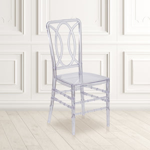 English Elm Commercial Grade Stacking Chair with Designer Back - Event Chair - UV Resistant