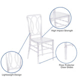 English Elm Commercial Grade Stacking Chair with Designer Back - Event Chair - UV Resistant