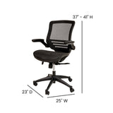 English Elm Commercial Grade Mid-Back Transparent Mesh Executive Swivel Office Chair with Frame and Flip-Up Arms