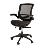 English Elm Commercial Grade Mid-Back Transparent Mesh Executive Swivel Office Chair with Frame and Flip-Up Arms