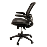 English Elm Commercial Grade Mid-Back Transparent Mesh Executive Swivel Office Chair with Frame and Flip-Up Arms