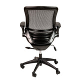 English Elm Commercial Grade Mid-Back Transparent Mesh Executive Swivel Office Chair with Frame and Flip-Up Arms