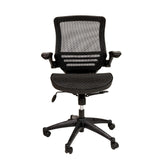 English Elm Commercial Grade Mid-Back Transparent Mesh Executive Swivel Office Chair with Frame and Flip-Up Arms