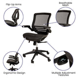 English Elm Commercial Grade Mid-Back Transparent Mesh Executive Swivel Office Chair with Frame and Flip-Up Arms