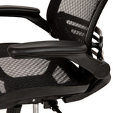 English Elm Commercial Grade Mid-Back Transparent Mesh Executive Swivel Office Chair with Frame and Flip-Up Arms