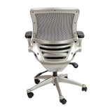 English Elm Commercial Grade Mid-Back Transparent Mesh Executive Swivel Office Chair with Graphite Silver Frame and Flip-Up Arms