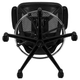 English Elm Commercial Grade Mid-Back Transparent Mesh Drafting Chair with Frame and Flip-Up Arms