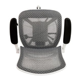 English Elm Commercial Grade Mid-Back Transparent Mesh Drafting Chair with White Frame and Flip-Up Arms