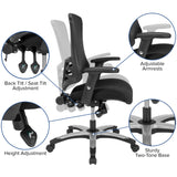 English Elm Commercial Grade High Back Mesh Multifunction Executive Swivel Ergonomic Office Chair with Molded Foam Seat and Adjustable Arms