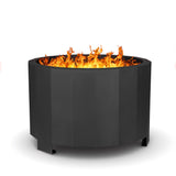 English Elm Commercial Grade Commercial Grade 27 inch Smokeless Outdoor Firepit, Natural Wood Burning Portable Fire Pit With Waterproof Cover,