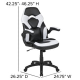 English Elm Black Gaming Desk and /Black Racing Chair Set with Cup Holder, Headphone Hook & 2 Wire Management Holes