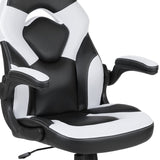 English Elm Red Gaming Desk and /Black Racing Chair Set with Cup Holder and Headphone Hook