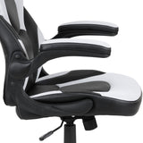 English Elm Red Gaming Desk and /Black Racing Chair Set with Cup Holder and Headphone Hook