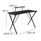 English Elm Gaming Desk and Racing Chair Set with Cup Holder, Headphone Hook, and Monitor/Smartphone Stand