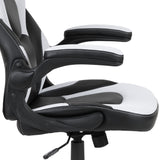 English Elm Black Gaming Desk and /Black Racing Chair Set with Cup Holder, Headphone Hook, and Monitor/Smartphone Stand