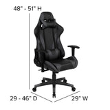 English Elm Black Gaming Desk and /Black Reclining Gaming Chair Set with Cup Holder, Headphone Hook & 2 Wire Management Holes