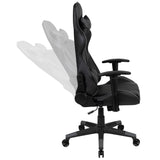 English Elm Black Gaming Desk and /Black Reclining Gaming Chair Set with Cup Holder, Headphone Hook & 2 Wire Management Holes