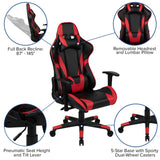 English Elm Black Gaming Desk and /Black Reclining Gaming Chair Set with Cup Holder, Headphone Hook & 2 Wire Management Holes