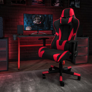 English Elm Gaming Desk and /Black Reclining Gaming Chair Set with Cup Holder and Headphone Hook