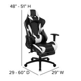 English Elm Gaming Desk and Footrest Reclining Gaming Chair Set with Cup Holder, Headphone Hook & 2 Wire Management Holes