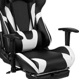 English Elm Red Gaming Desk and Footrest Reclining Gaming Chair Set with Cup Holder and Headphone Hook