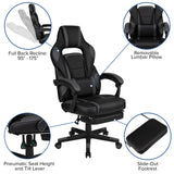 English Elm Gaming Desk with Cup Holder/Headphone Hook/2 Wire Management Holes & Reclining Back/Arms Gaming Chair with Footrest