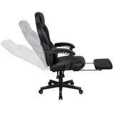 English Elm Gaming Desk with Cup Holder/Headphone Hook/2 Wire Management Holes & Reclining Back/Arms Gaming Chair with Footrest