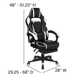 English Elm Black Gaming Desk with Cup Holder/Headphone Hook/2 Wire Management Holes & Reclining Back/Arms Gaming Chair with Footrest