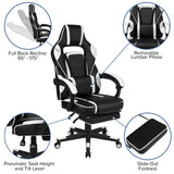 English Elm Black Gaming Desk with Cup Holder/Headphone Hook/2 Wire Management Holes & Reclining Back/Arms Gaming Chair with Footrest