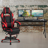 English Elm Gaming Desk with Cup Holder/Headphone Hook/Removable Mousepad Top & Reclining Back/Arms Gaming Chair with Footrest