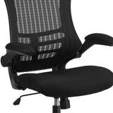 English Elm Commercial Grade High-Back Mesh Swivel Ergonomic Executive Office Chair with Flip-Up Arms and Adjustable Headrest