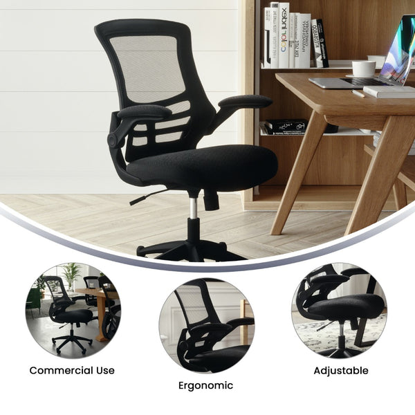 English Elm Commercial Grade Mid-Back Mesh Swivel Ergonomic Task Office Chair with Flip-Up Arms