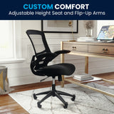 English Elm Commercial Grade Mid-Back Mesh Swivel Ergonomic Task Office Chair with Flip-Up Arms