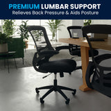 English Elm Commercial Grade Mid-Back Mesh Swivel Ergonomic Task Office Chair with Flip-Up Arms