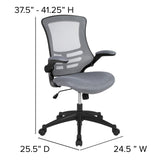 English Elm Commercial Grade Mid-Back Dark Mesh Swivel Ergonomic Task Office Chair with Flip-Up Arms