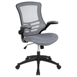 English Elm Commercial Grade Mid-Back Dark Mesh Swivel Ergonomic Task Office Chair with Flip-Up Arms