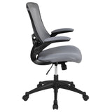 English Elm Commercial Grade Mid-Back Dark Mesh Swivel Ergonomic Task Office Chair with Flip-Up Arms