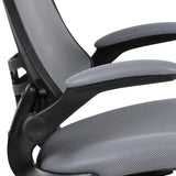 English Elm Commercial Grade Mid-Back Dark Mesh Swivel Ergonomic Task Office Chair with Flip-Up Arms