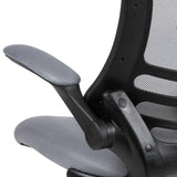 English Elm Commercial Grade Mid-Back Dark Mesh Swivel Ergonomic Task Office Chair with Flip-Up Arms