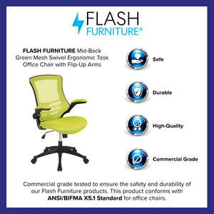 English Elm Commercial Grade Mid-Back Mesh Swivel Ergonomic Task Office Chair with Flip-Up Arms